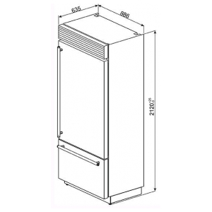 Отдельностоящий двухкамерный холодильник Smeg RF396LSIX