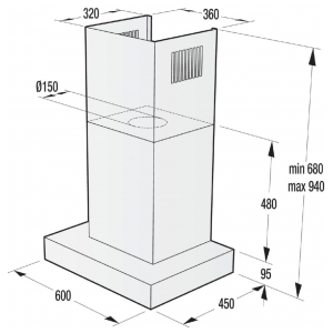 Пристенная вытяжка Gorenje WHT68AINB