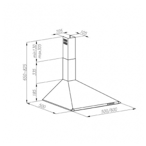 Пристенная вытяжка Konigin Mia Inox 50