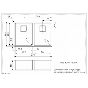 Кухонная мойка Reginox Texas L 30x40+30x40