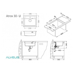 Кухонная мойка Alveus GRANITAL ATROX 30 CONCRETE