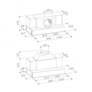 Встраиваемая вытяжка Sirius SL909 IX 140