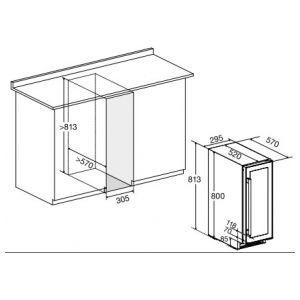 Встраиваемый винный шкаф Temptech OBIU30DW