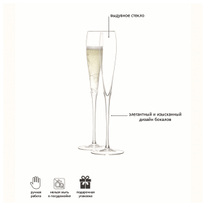 Набор высоких бокалов-флейт LSA Wine 100 мл