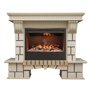 Каминокомплект Real Flame Stone new 26/HL WT + 3D Helios