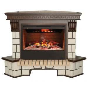 Каминокомплект Real Flame Stone Corner new 26/HL AO (DN) + 3D Helios 26