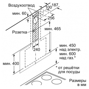 Пристенная вытяжка Bosch DWK67JM60