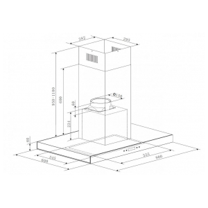 Островная вытяжка Maunfeld HARBOUR GLASS (Isla) 90 INOX Glass Black