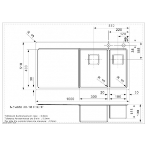 Кухонная мойка Reginox Nevada L30x18 Right