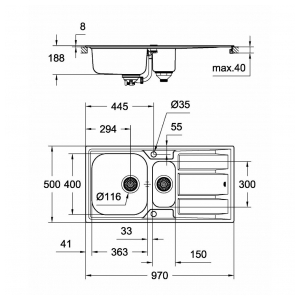 Кухонная мойка Grohe K400 31567SD0