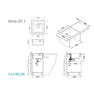 Кухонная мойка Alveus GRANITAL ATROX 20 CARBON