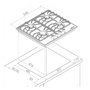 Газовая варочная панель Kuppersberg FQ 601 B