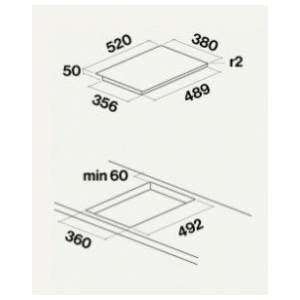 Индукционная варочная панель Falmec PIANO INDUZIONE 38x52 2 ZONE (PLUS)