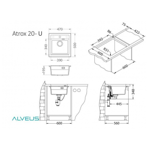 Кухонная мойка Alveus GRANITAL ATROX 20 CONCRETE