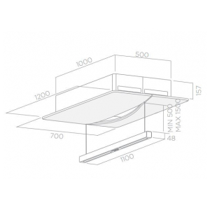 Островная вытяжка Elica EMPTY SKY SENSE WH/F/120