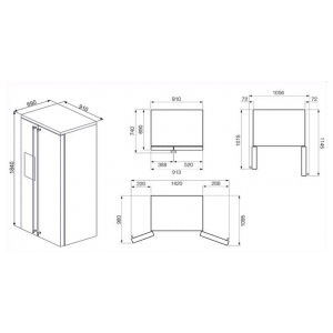 Отдельностоящий многокамерный холодильник Smeg SBS963P