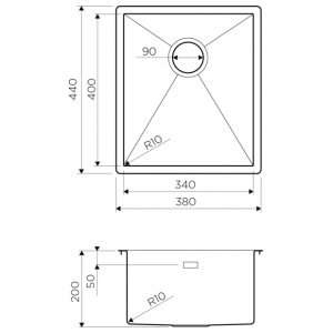 Кухонная мойка Omoikiri Taki-38-U нерж. сталь/нержавеющая сталь