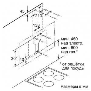 Пристенная вытяжка Bosch DWK67JM60