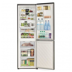 Отдельностоящий двухкамерный холодильник Hitachi R-BG410 PU6X GPW белое стекло