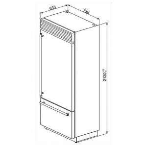 Отдельностоящий двухкамерный холодильник Smeg RF376LSIX