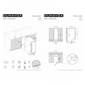 Встраиваемый винный шкаф Dunavox DAU-19.58B