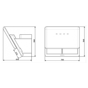 Пристенная вытяжка Smeg KFAB75RD