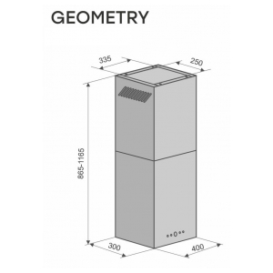 Островная вытяжка Konigin Geometry Inox/Black Glass