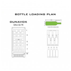 Встраиваемый винный шкаф Dunavox DAU-32.78DB