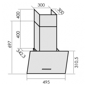 Пристенная вытяжка MBS GARTENZIA 150 GLASS WHITE