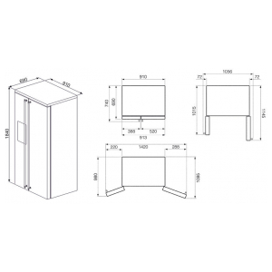 Отдельностоящий Side-by-Side холодильник Smeg SBS8004P