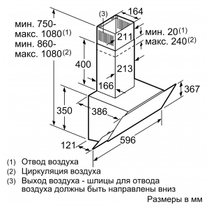 Пристенная вытяжка Bosch DWK68AK20T