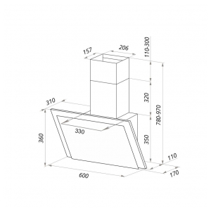 Наклонная вытяжка Maunfeld Tower Touch 60 Black