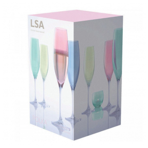 Набор бокалов для шампанского LSA Polka 225 мл пастельный