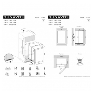 Встраиваемый винный шкаф Dunavox DX-57.146DSK