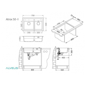 Кухонная мойка Alveus GRANITAL ATROX 50 CARBON