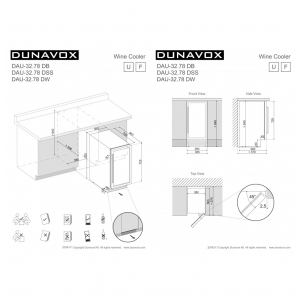 Встраиваемый винный шкаф Dunavox DAU-32.78DB