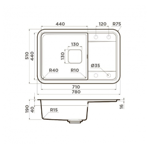Кухонная мойка Omoikiri Tasogare-78-GR