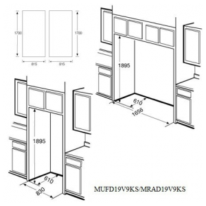 Отдельностоящий холодильник Side-by-Side Frigidaire MUFD19V9QS/MRAD19V9QS