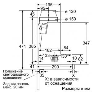 Встраиваемая вытяжка Bosch DFR067E51