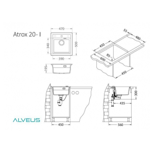 Кухонная мойка Alveus GRANITAL ATROX 20 TERRA