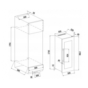 Встраиваемый винный шкаф Climadiff AVI97X3ZI