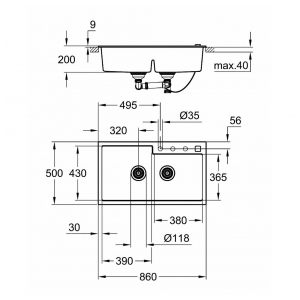 Кухонная мойка Grohe K500 31649AP0