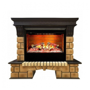 Каминокомплект Real Flame Stone Brick 26 AO + 3D Helios 26