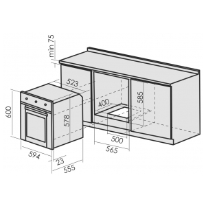 Газовый духовой шкаф MBS DG-604IV