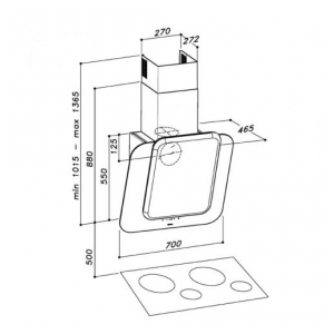 Наклонная вытяжка Sirius SLTC103 SQUARES white/copper