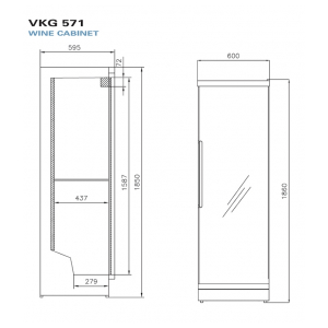 Отдельностоящий винный шкаф Vestfrost VKG 571 silver