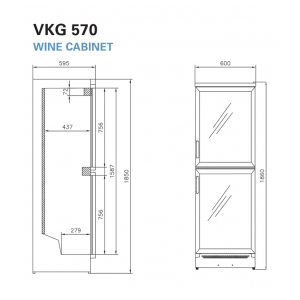 Отдельностоящий винный шкаф Vestfrost VKG 570 BK