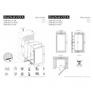 Встраиваемый винный шкаф Dunavox DAB-89.215DW