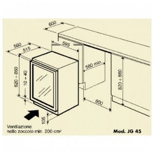Встраиваемый винный шкаф Ip Industrie JG 45-6 A X