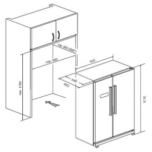 Отдельностоящий Side-by-Side холодильник Graude SBS 180.0 W